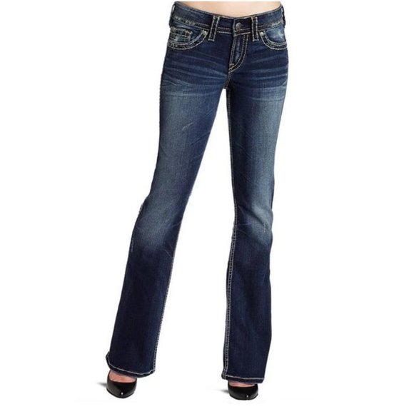 Silver Jeans - SUKI SURPLUS - SAF446 - Mid Rise Boot Cut Blue Denim (27X30) - Picture 4 of 16